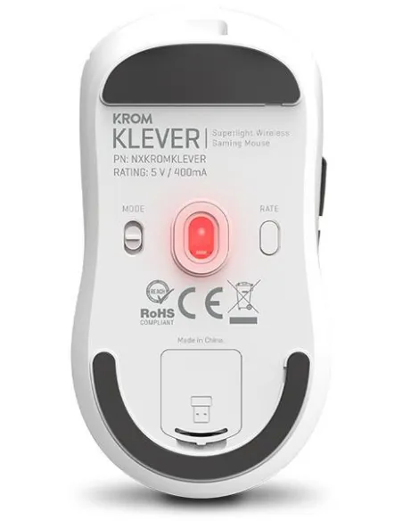 Krom Klever Raton Inalámbrico Gaming Blanco