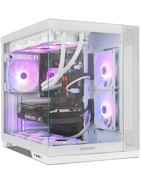 NOX Hummer ASTRA NEO WH Semitorre ATX Doble Cristal Templado USB-C Blanca