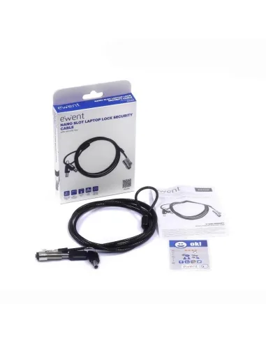 Ewent EW1239 Cable de Seguridad con Llave Negro
