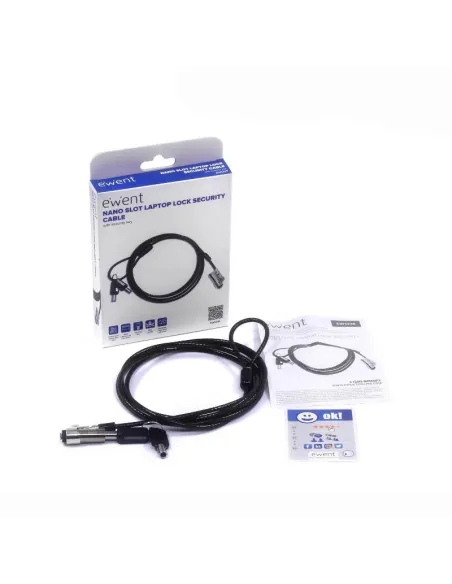 Ewent EW1239 Cable de Seguridad con Llave Negro