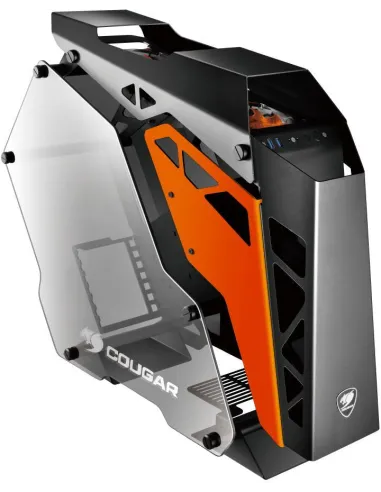 Cougar Conquer Midi-Tower Cristal Templado Negro/Naranja