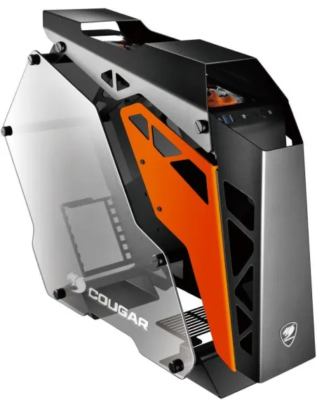 Cougar Conquer Midi-Tower Cristal Templado Negro/Naranja