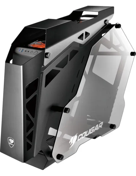 Cougar Conquer Midi-Tower Cristal Templado Negro/Naranja
