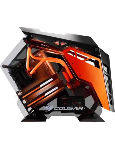Cougar Conquer Midi-Tower Cristal Templado Negro/Naranja