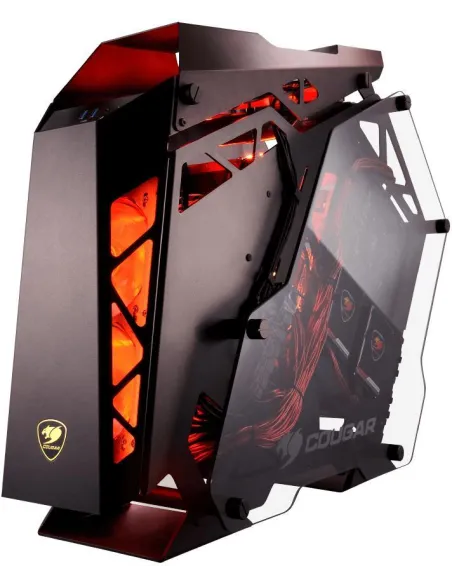 Cougar Conquer Midi-Tower Cristal Templado Negro/Naranja
