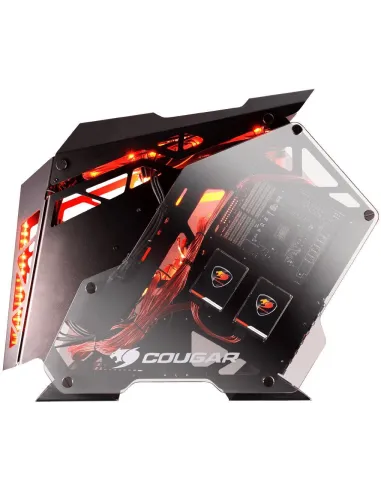 Cougar Conquer Midi-Tower Cristal Templado Negro/Naranja