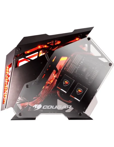 Cougar Conquer Midi-Tower Cristal Templado Negro/Naranja