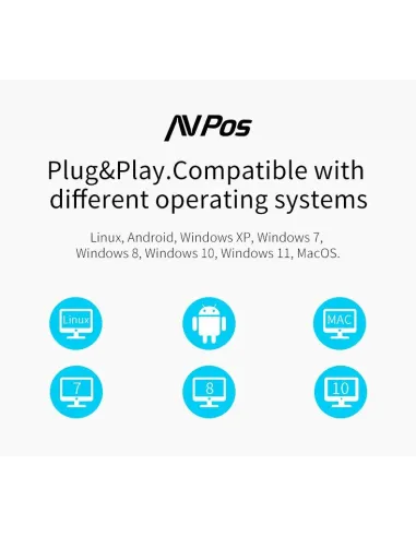 AVPos BP760 Lector de Códigos de Barras 1D/2D Gris/Azul