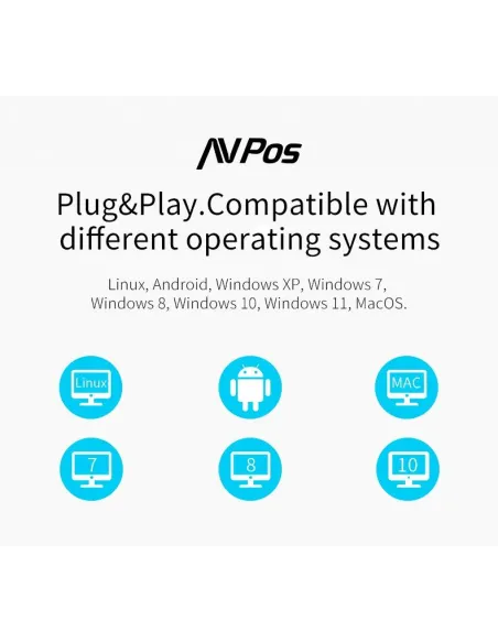 AVPos BP760 Lector de Códigos de Barras 1D/2D Gris/Azul