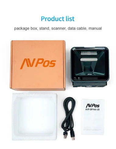 AVPos BP760 Lector de Códigos de Barras 1D/2D Gris/Azul