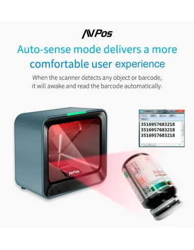 AVPos BP760 Lector de Códigos de Barras 1D/2D Gris/Azul