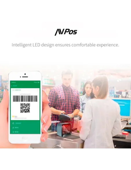 AVPos BP760 Lector de Códigos de Barras 1D/2D Gris/Azul