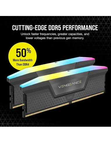 Corsair Vengeance DDR5 6000MHz 32GB (2x16GB) CL36 Memoria Dual AMD EXPO e Intel XMP Gris