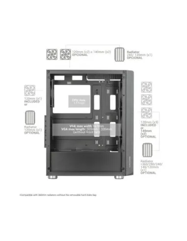 Mars Gaming MC-3000 Semi Tower ATX Cristal Templado USB 3.0 Negra