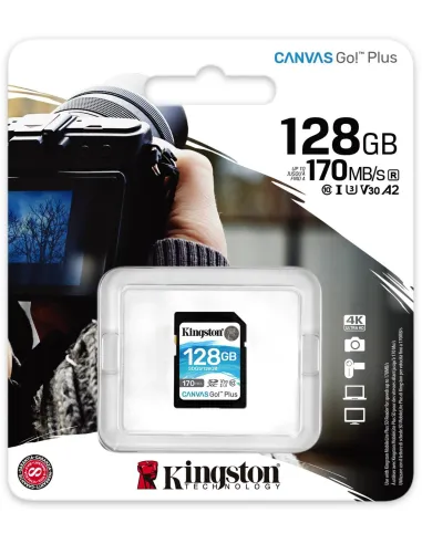 Kingston Canvas Go Plus SDXC 128GB UHS-I U3 V30 Clase 10