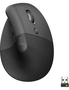 Logitech Lift Ratón Inalámbrico Vertical para Zurdos 4000 DPI Negro/Gris