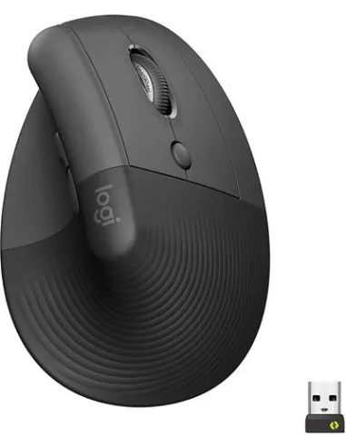 Logitech Lift Ratón Inalámbrico Vertical para Zurdos 4000 DPI Negro/Gris
