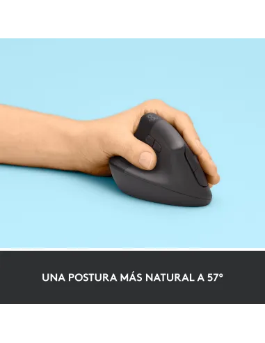 Logitech Lift Ratón Inalámbrico Vertical para Zurdos 4000 DPI Negro/Gris