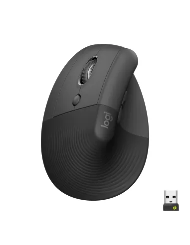 Logitech Lift Ratón Inalámbrico Vertical para Zurdos 4000 DPI Negro/Gris