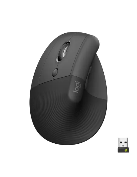 Logitech Lift Ratón Inalámbrico Vertical para Zurdos 4000 DPI Negro/Gris