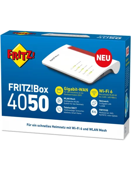 AVM FRITZ!Box 4050 Router WiFi 6 1 Puerto Ethernet