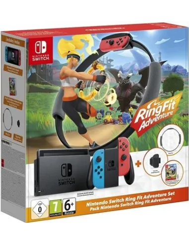 Nintendo Pack Switch Azul Neón/Rojo Neón + Ring Fit Adventure