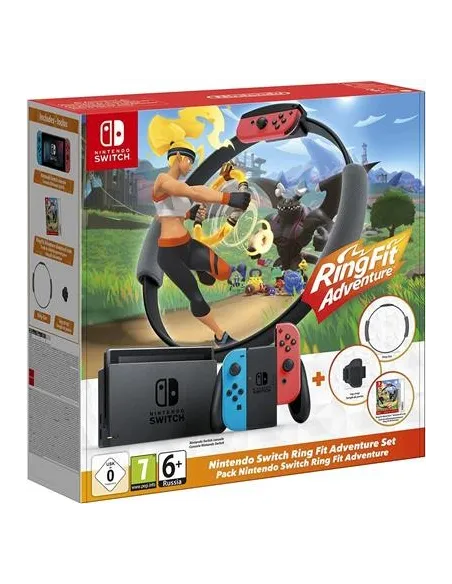 Nintendo Pack Switch Azul Neón/Rojo Neón + Ring Fit Adventure