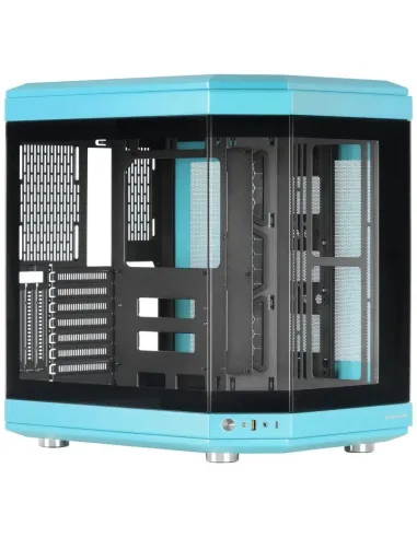 Mars Gaming MC-3T Semitorre ATX Triple Cristal Templado 3x Slots PCI Verticales USB-C 3.0 Azul