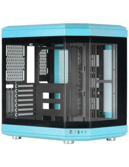 Mars Gaming MC-3T Semitorre ATX Triple Cristal Templado 3x Slots PCI Verticales USB-C 3.0 Azul