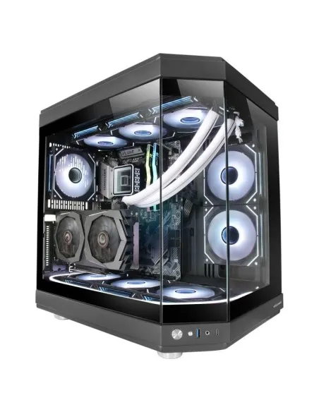 Mars Gaming MC-3T Semitorre ATX Triple Cristal Templado 3x Slots PCI Verticales USB-C 3.0 Negra