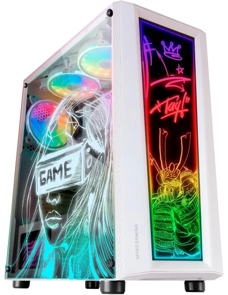 Mars Gaming MC-ART FRGB Cristal Templado USB 3.0 Blanca