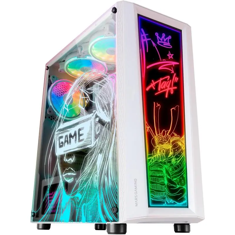 Mars Gaming MC-ART FRGB Cristal Templado USB 3.0 Blanca