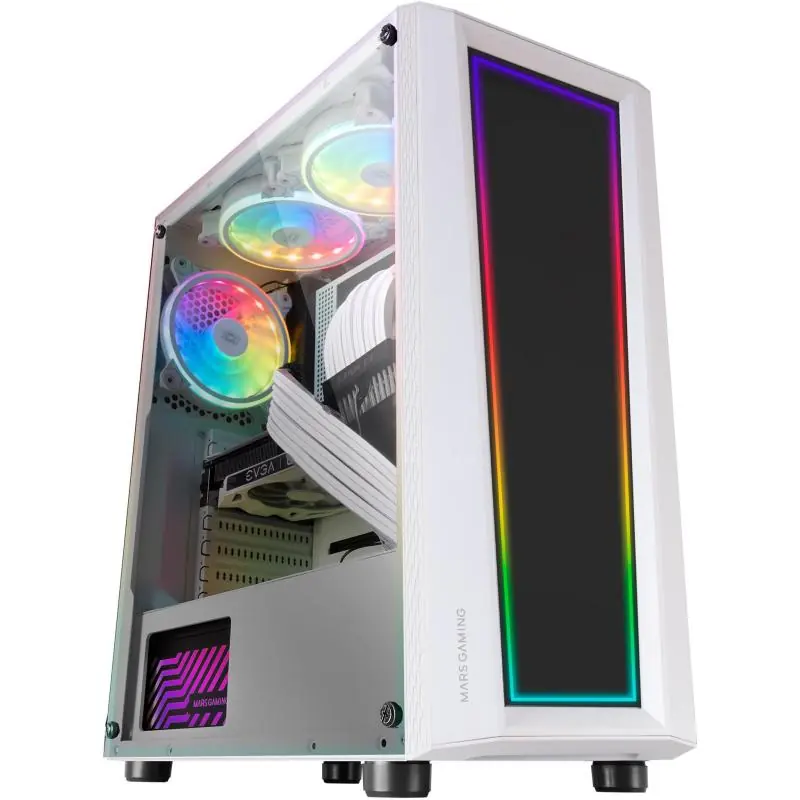 Mars Gaming MC-ART FRGB Cristal Templado USB 3.0 Blanca