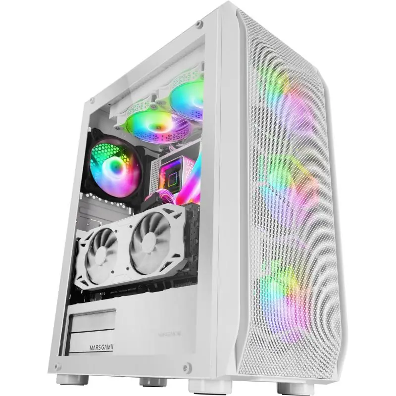 Mars Gaming MC-KX ARGB Cristal Templado USB 3.0 Blanca