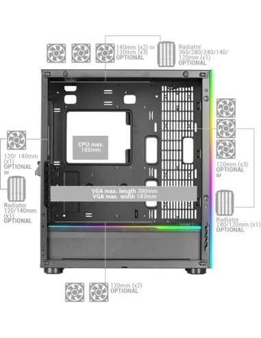 Mars Gaming MC-Ultra Torre Custom XXL Cristal Templado USB 3.0 ARGB Blanca