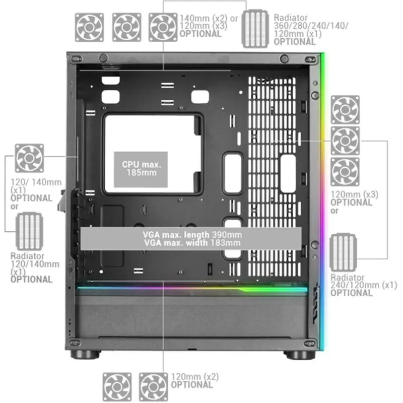 Mars Gaming MC-Ultra Torre Custom XXL Cristal Templado USB 3.0 ARGB Blanca