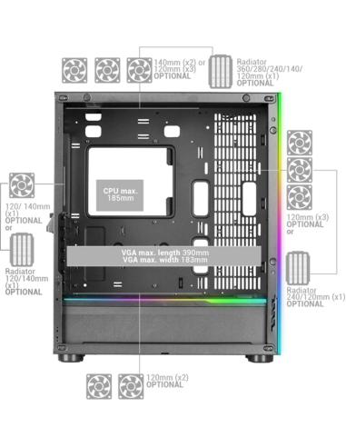 Mars Gaming MC-Ultra Torre Custom XXL Cristal Templado USB 3.0 ARGB Negra