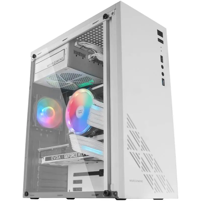 Mars Gaming MC100W Cristal Acrílico USB 3.0 FRGB Blanco