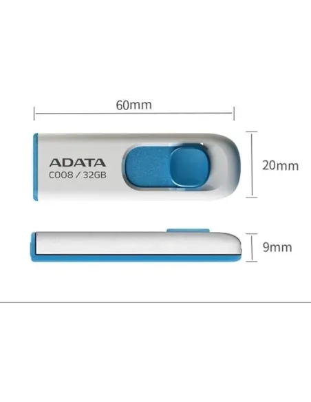 Adata C008 32GB USB 2.0 Blanco/Azul