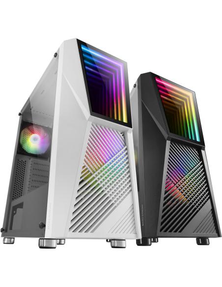 Mars Gaming MC777 Infinity Mirror Cristal Templado USB 3.0 aRGB Blanca