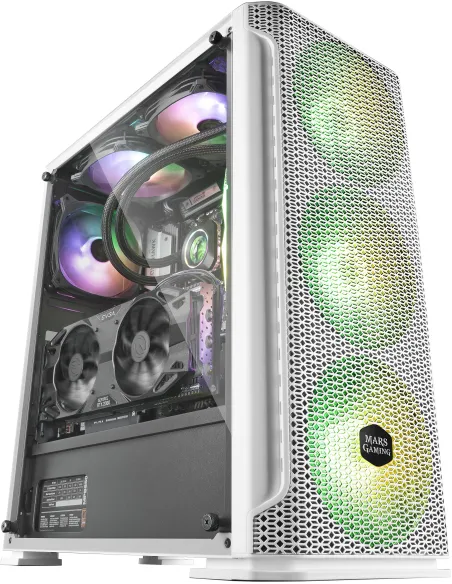 Mars Gaming MCEX Premium Mesh ARGB USB 3.0 Blanca