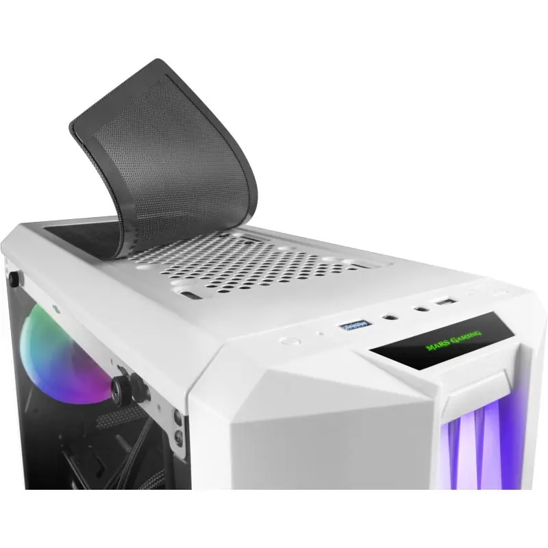 Mars Gaming MCK Cristal Templado RGB USB 3.0 Blanca