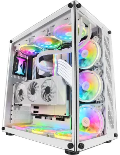 Mars Gaming MCV Doble Ventana Cristal Templado USB 3.0 Blanca