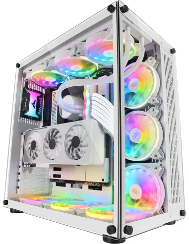 Mars Gaming MCV Doble Ventana Cristal Templado USB 3.0 Blanca