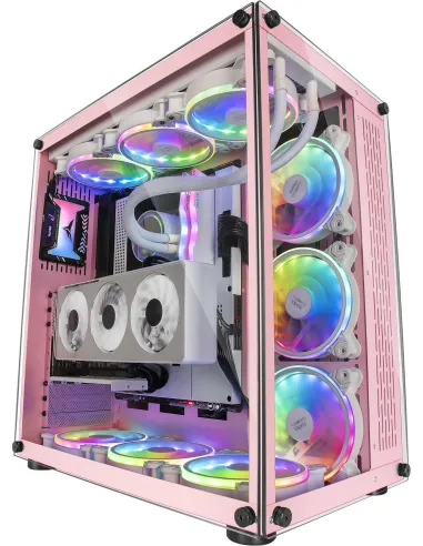 Mars Gaming MCV Doble Ventana Cristal Templado USB 3.0 Rosa