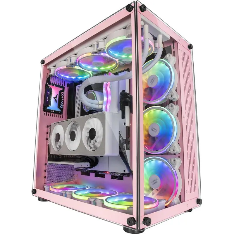 Mars Gaming MCV Doble Ventana Cristal Templado USB 3.0 Rosa