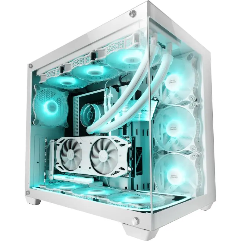 Mars Gaming MCV4 XXL Premium E-ATX Cristal Templado Edición Blanca