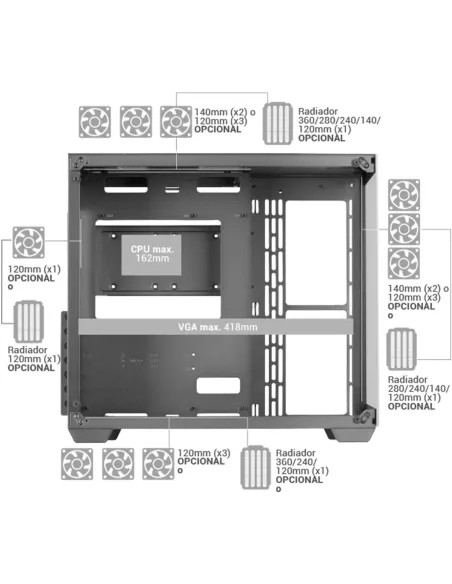 Mars Gaming MCV4 XXL Premium E-ATX Cristal Templado Edición Blanca