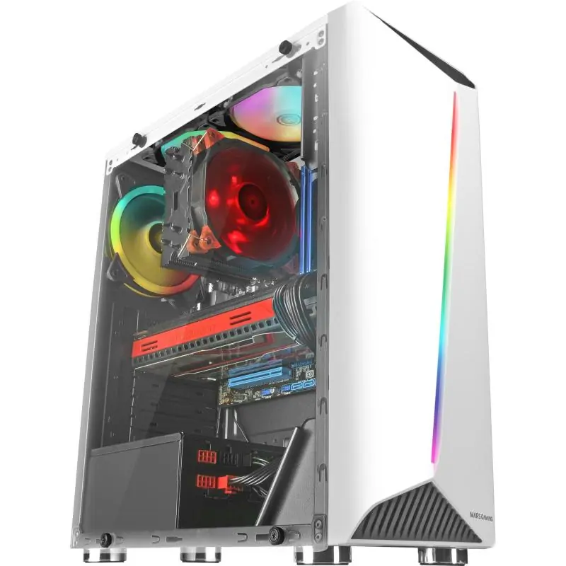 Mars Gaming MCX ATX Cristal Templado USB 3.0 RGB Blanca