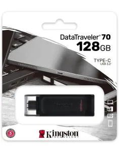 Kingston DataTraveler 70 128GB USB-C Negro-FAELAP0568